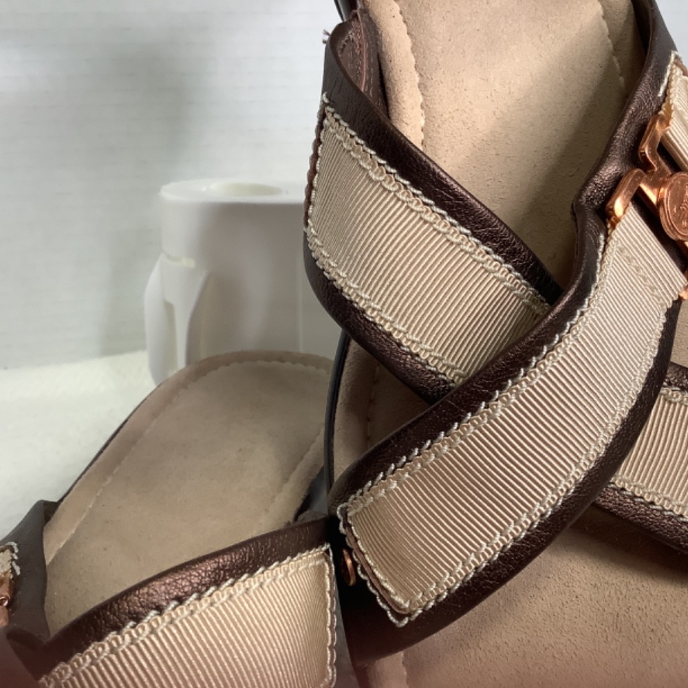 Cole Haan Nike air ladies cross‎ strap slides platform beige/copper - Picture 12 of 15